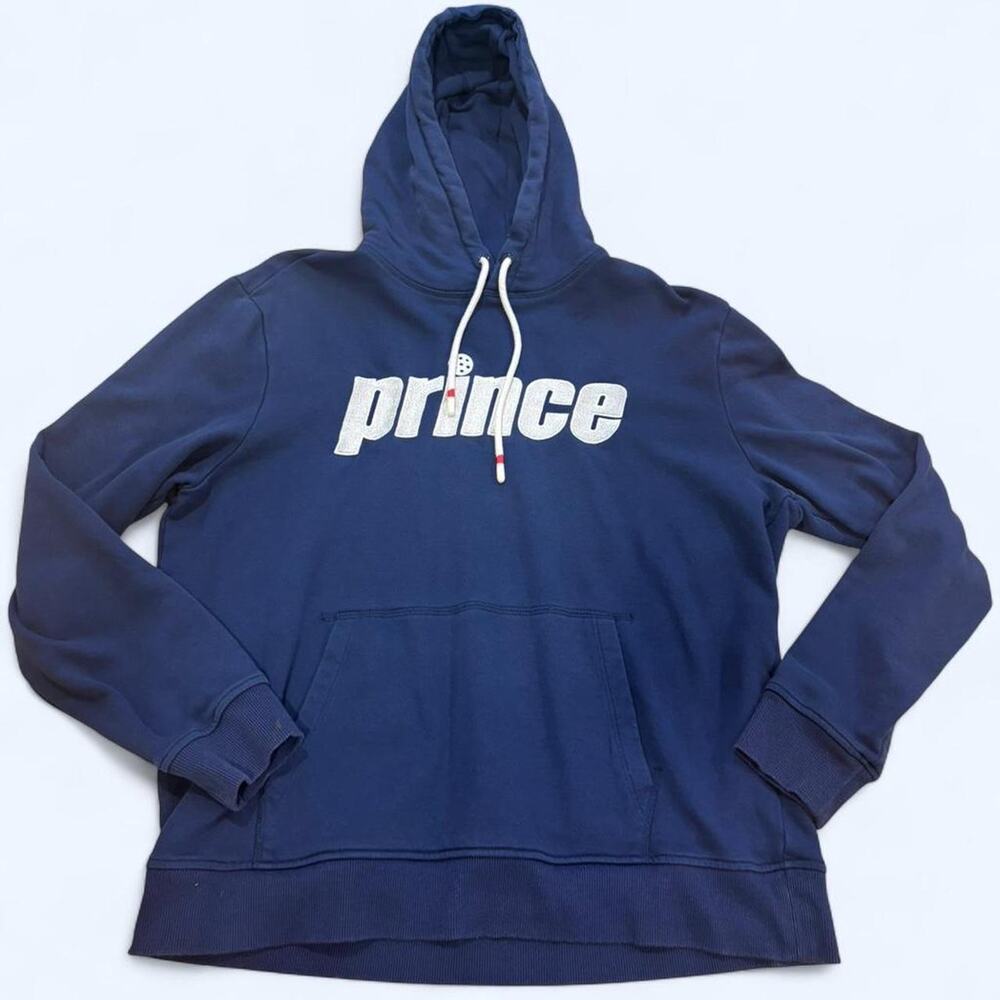 Prince navy blue hoodie with white logo Size L